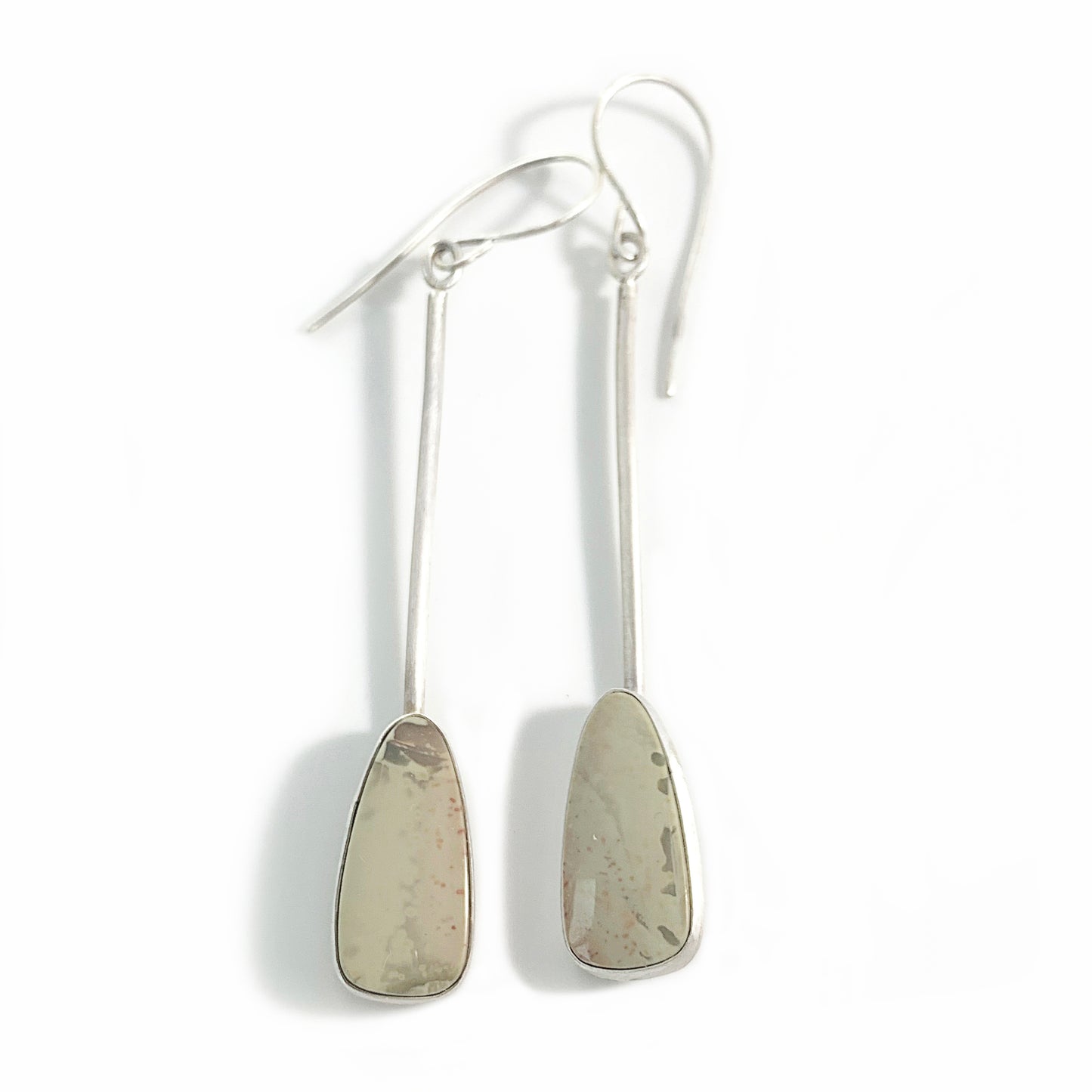 Royal Savannah jasper bezel drop earrings