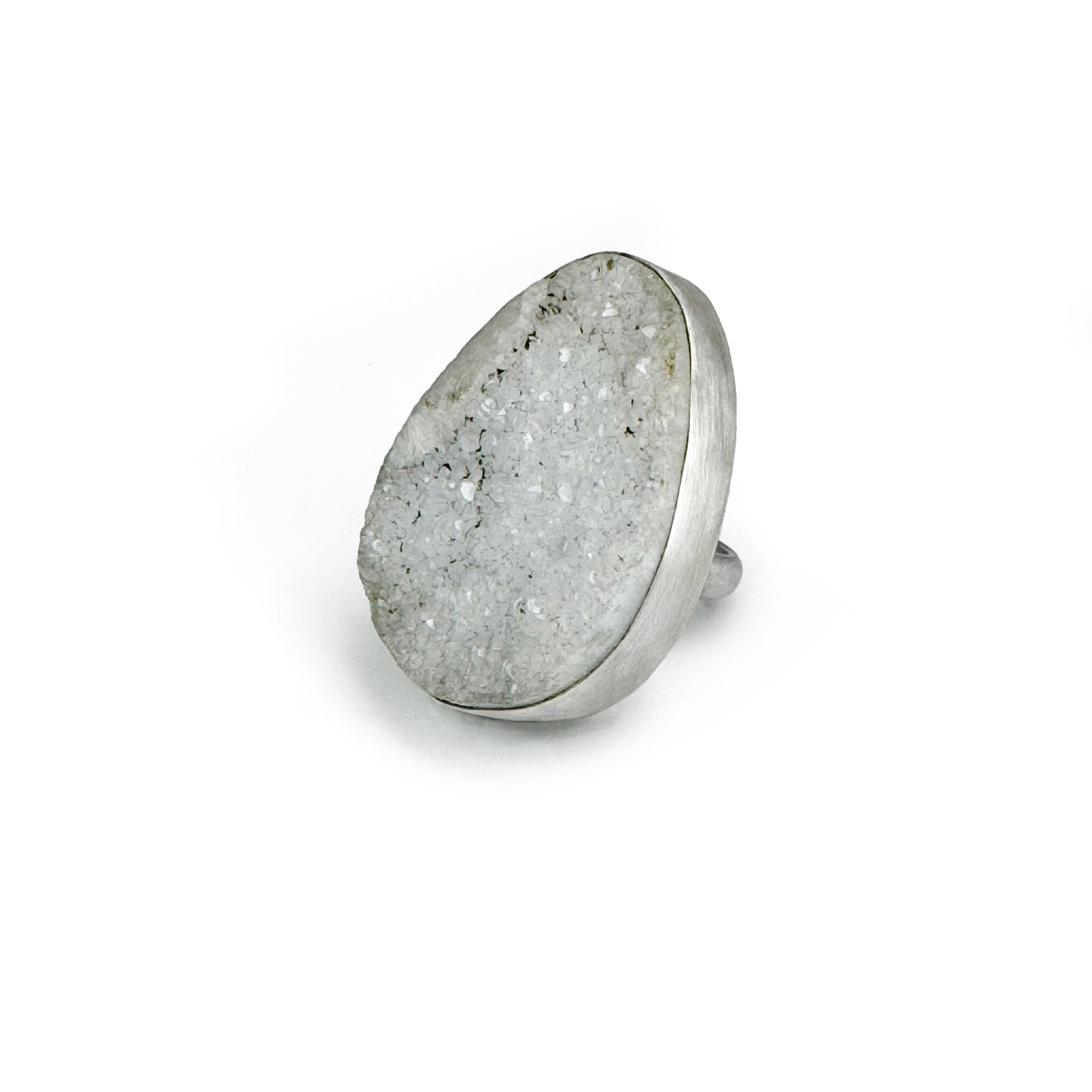 Sparkling serenity teardrop white druzy statement ring