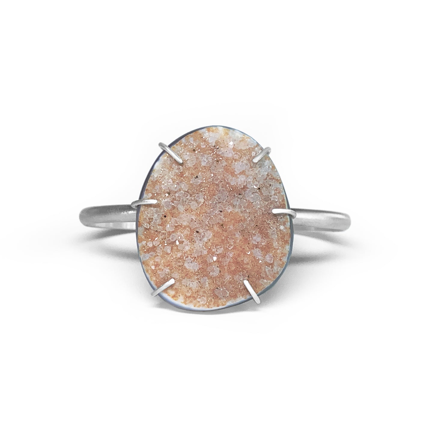 Sparkling peach druzy statement cuff