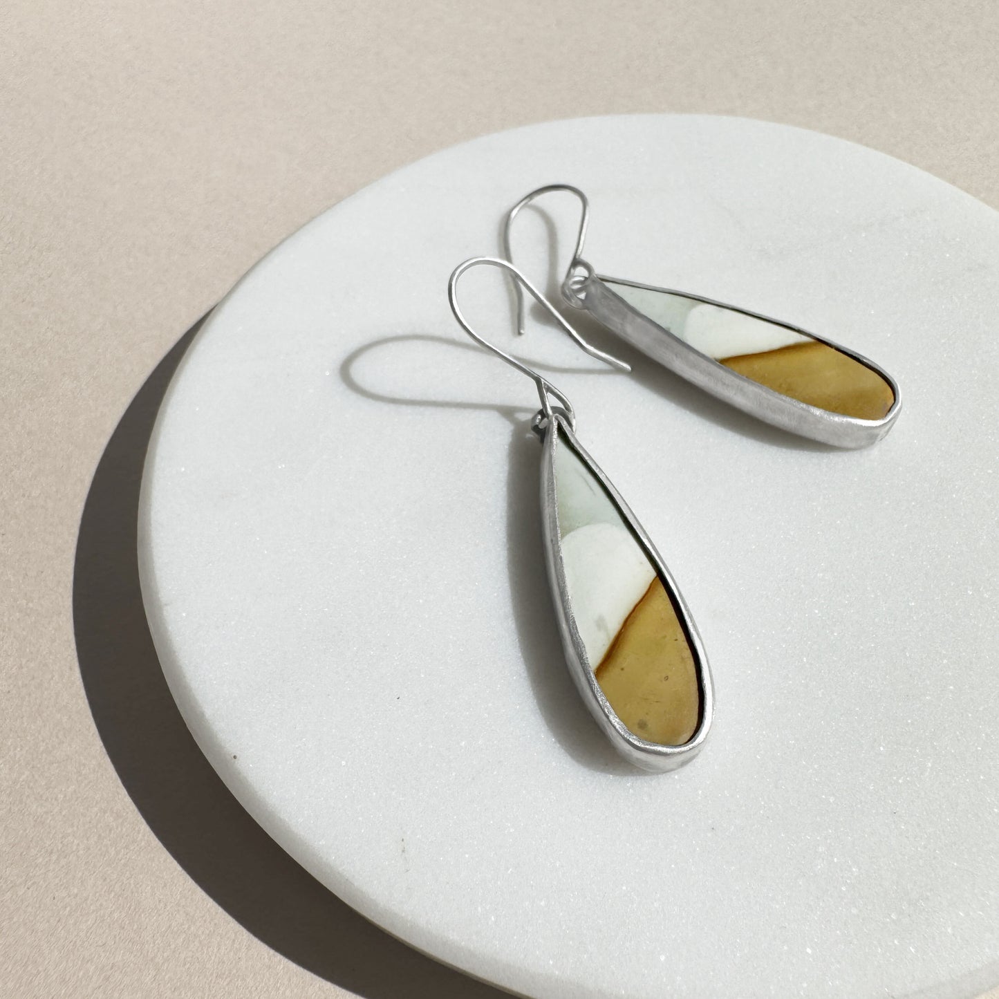 Polychrome jasper dangle earrings