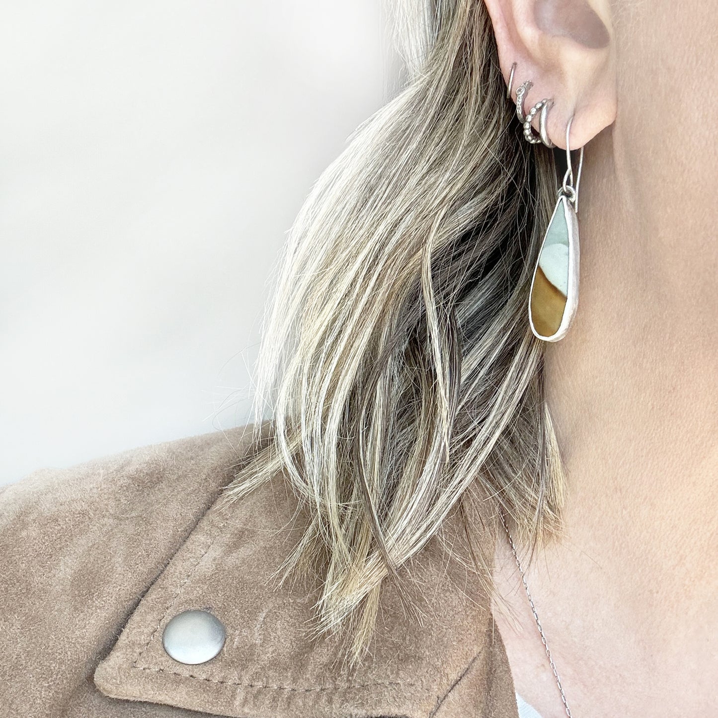 Polychrome jasper dangle earrings