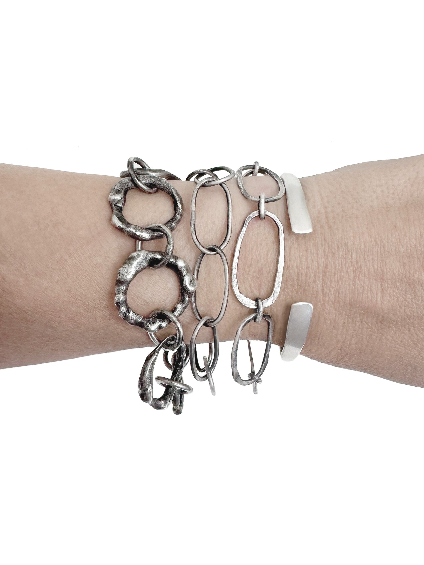 Organic "remnants" link bracelet