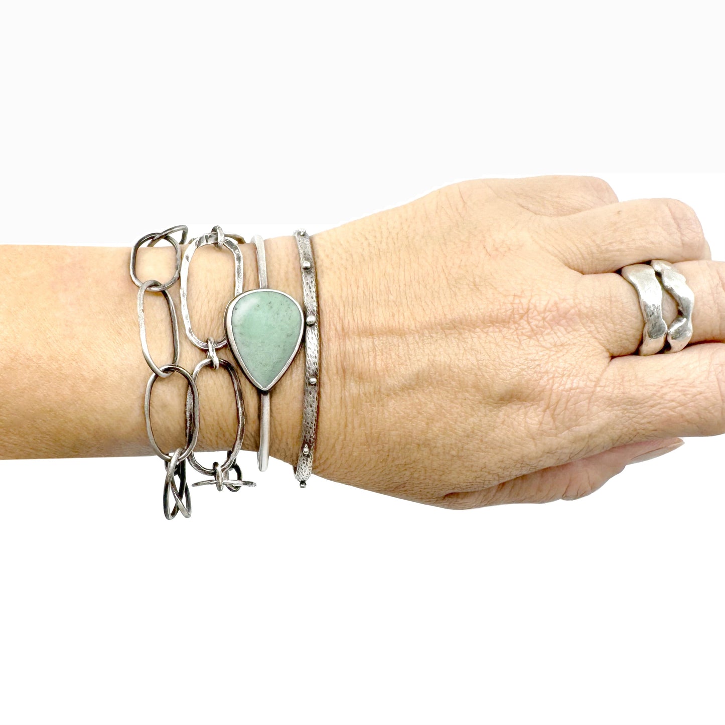 Large organic link bracelet