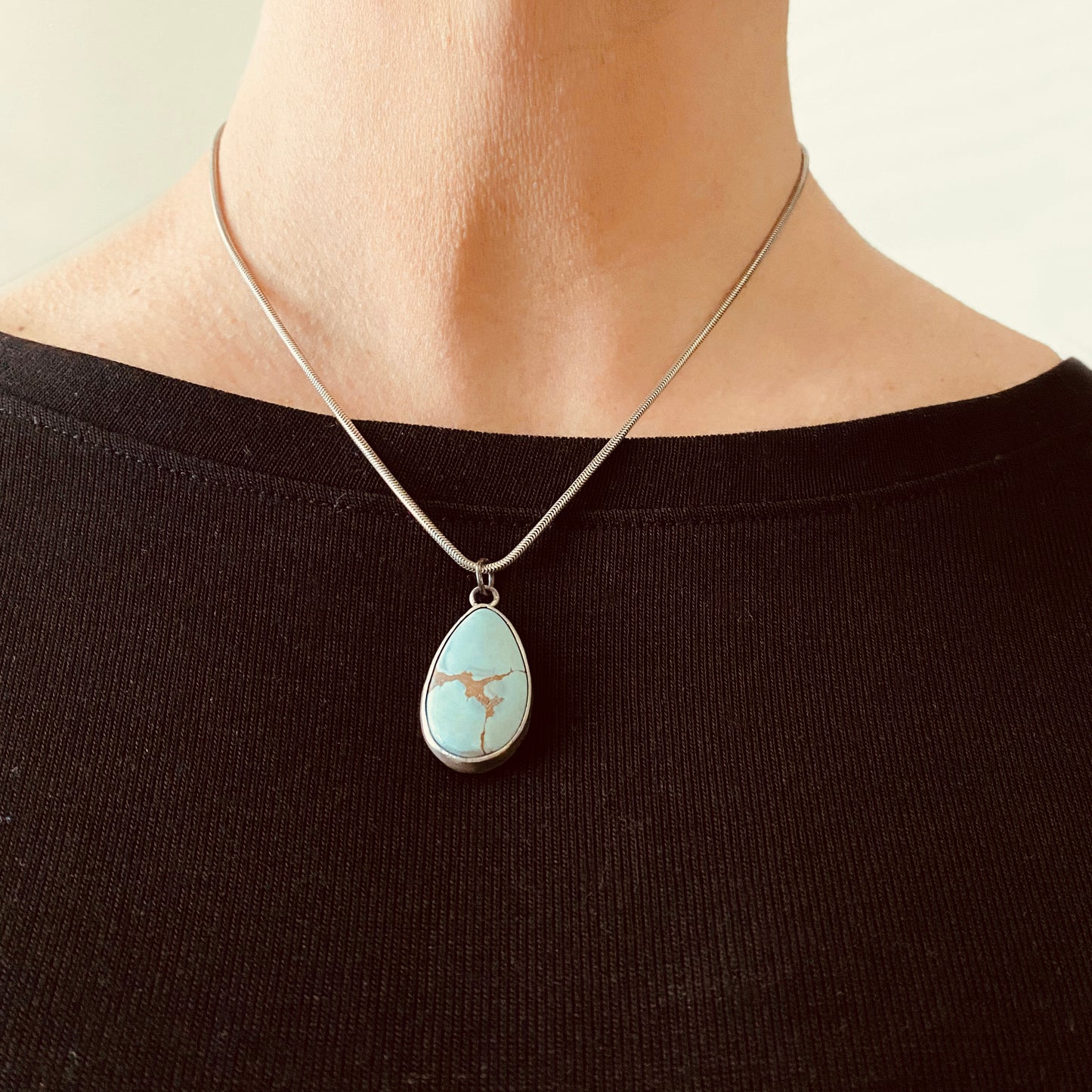 Hubei turquoise teardrop pendant necklace