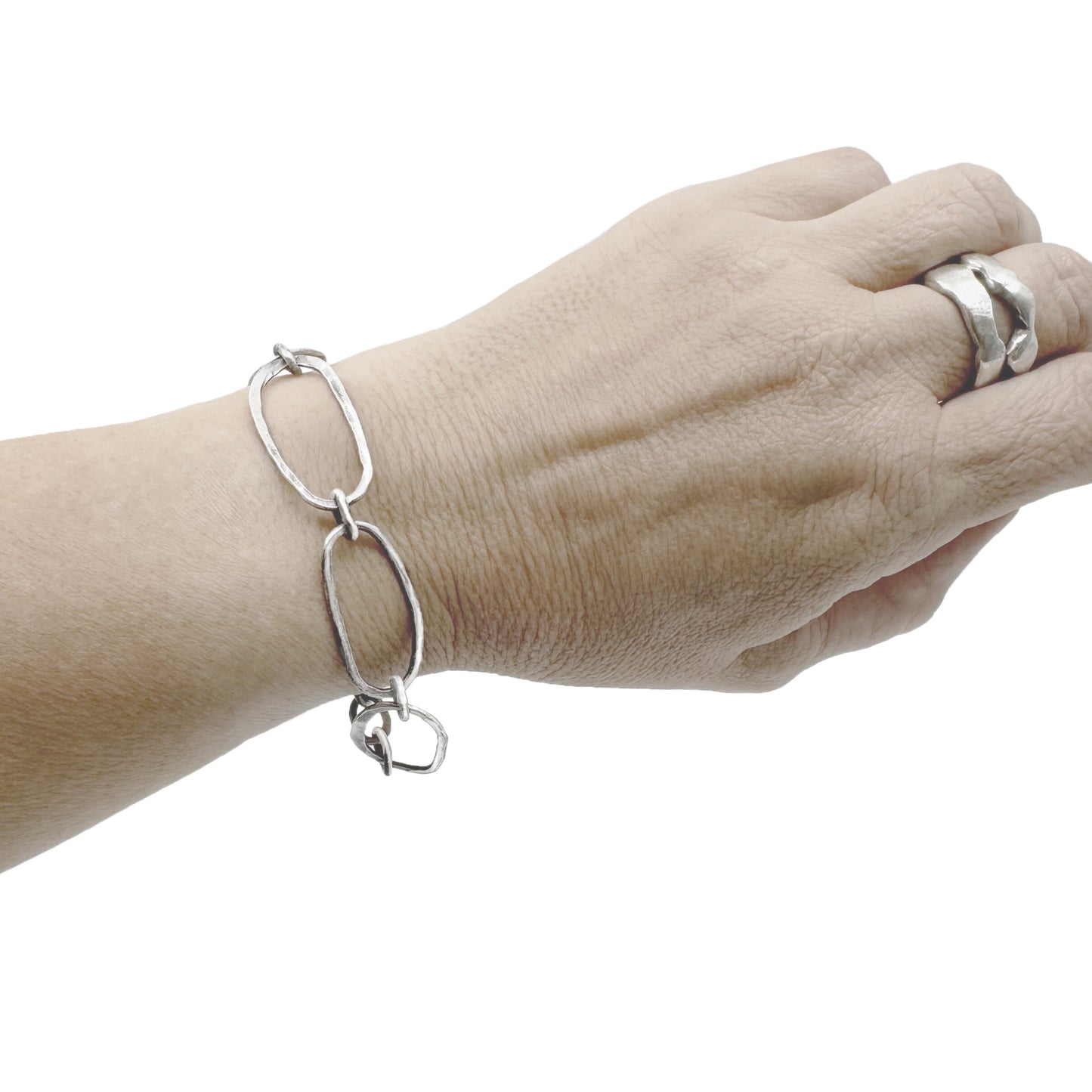 Large organic link bracelet