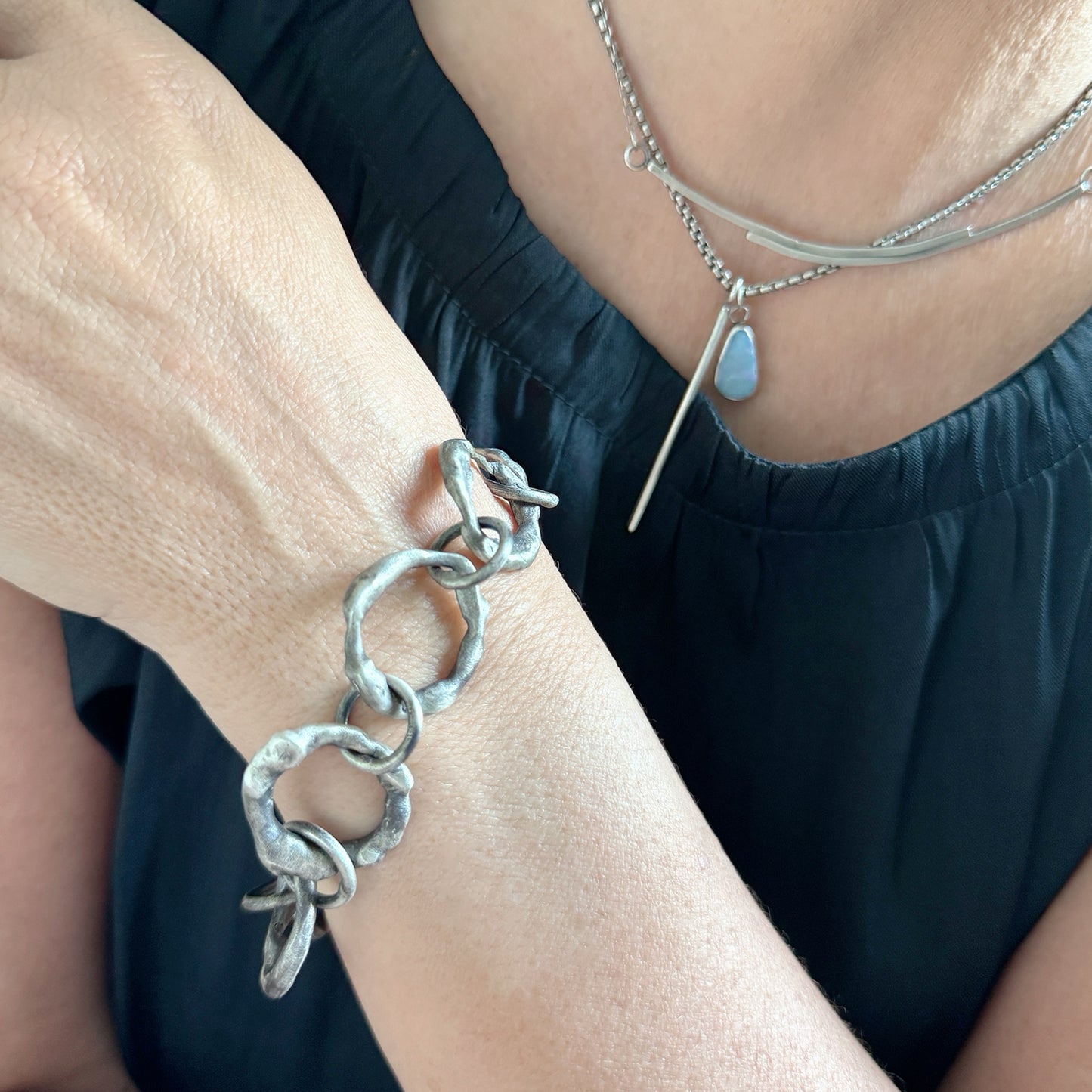 Organic "remnants" link bracelet