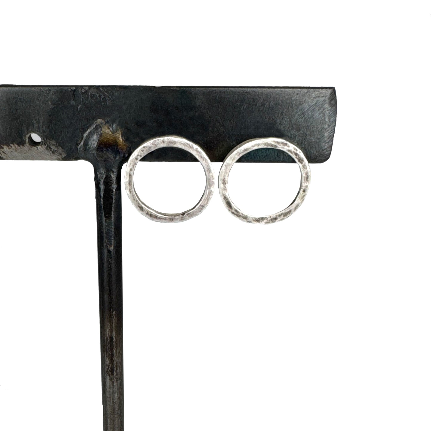 Organic circle textured hoops