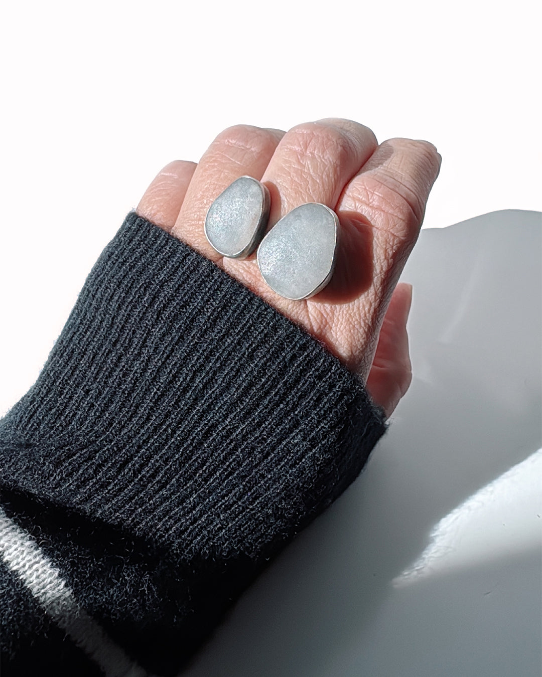 Double amazonite ring