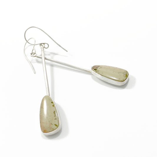 Royal Savannah jasper bezel drop earrings