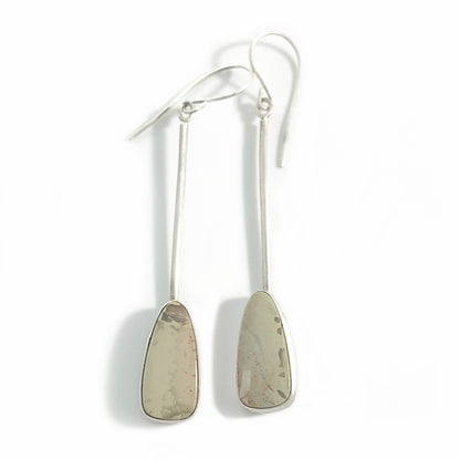 Royal Savannah jasper bezel drop earrings