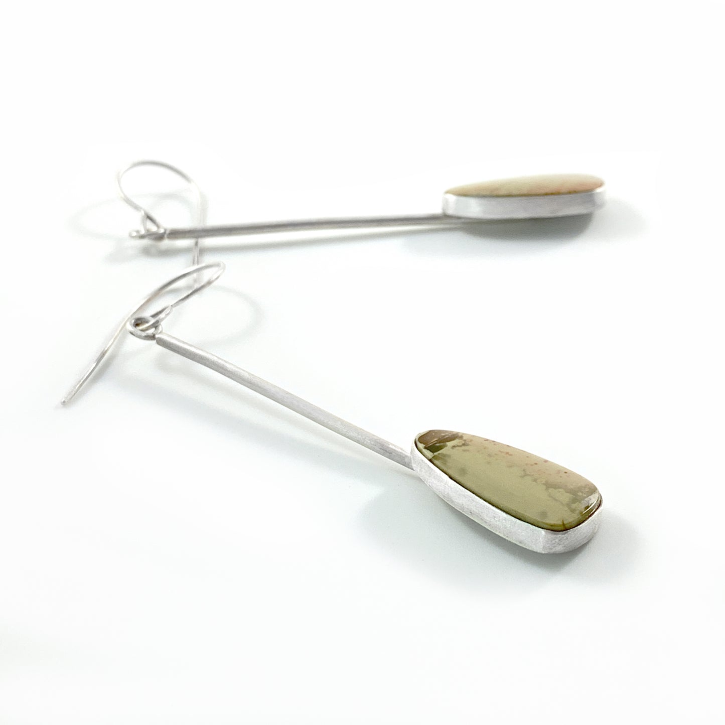 Royal Savannah jasper bezel drop earrings