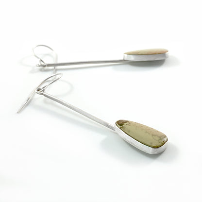 Royal Savannah jasper bezel drop earrings