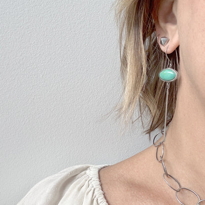 Oval turquoise drop earrings