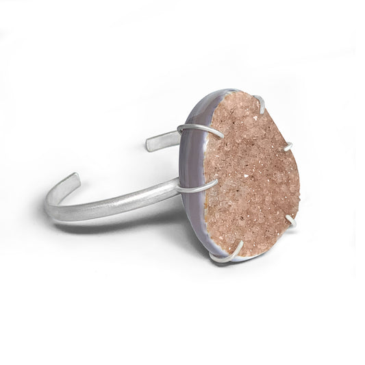 Sparkling peach druzy statement cuff