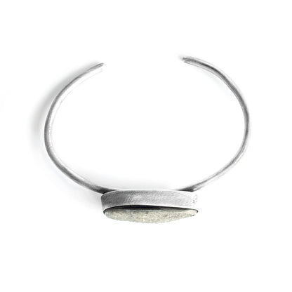 Dark Sparkle Druzy Cuff – Adjustable Sterling Silver Bracelet
