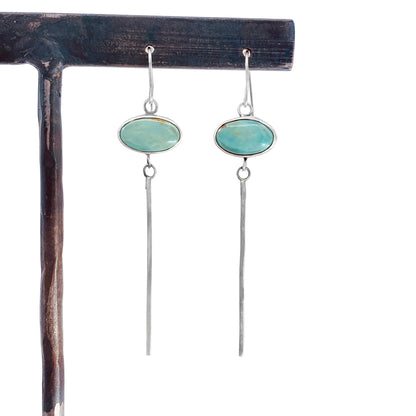Oval turquoise drop earrings