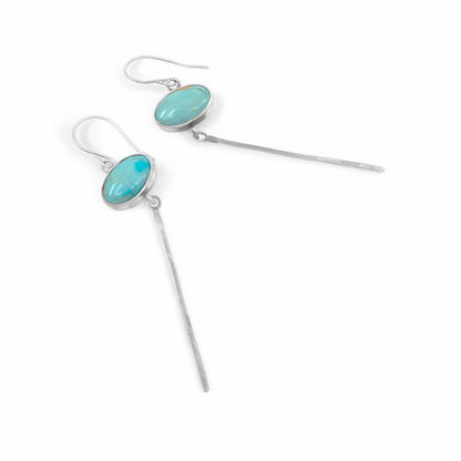 Oval turquoise drop earrings