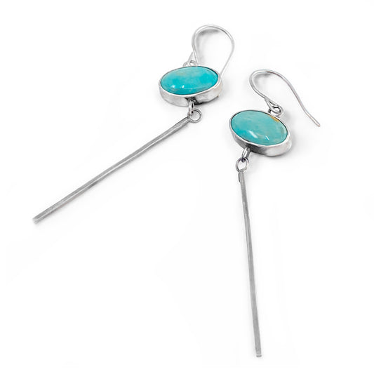Oval turquoise drop earrings