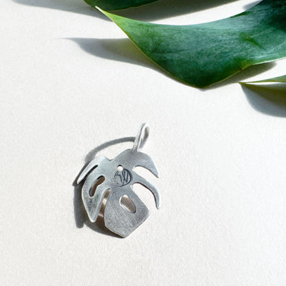 Sterling silver handcut monstera leaf pendant