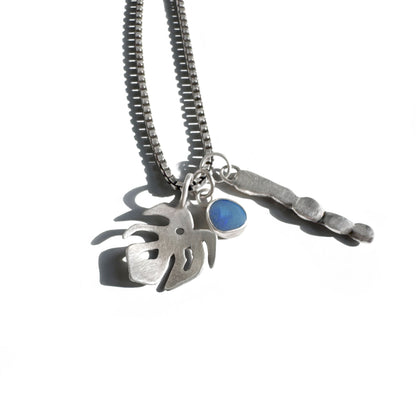 Sterling silver handcut monstera leaf pendant