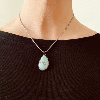 Hubei turquoise teardrop pendant necklace