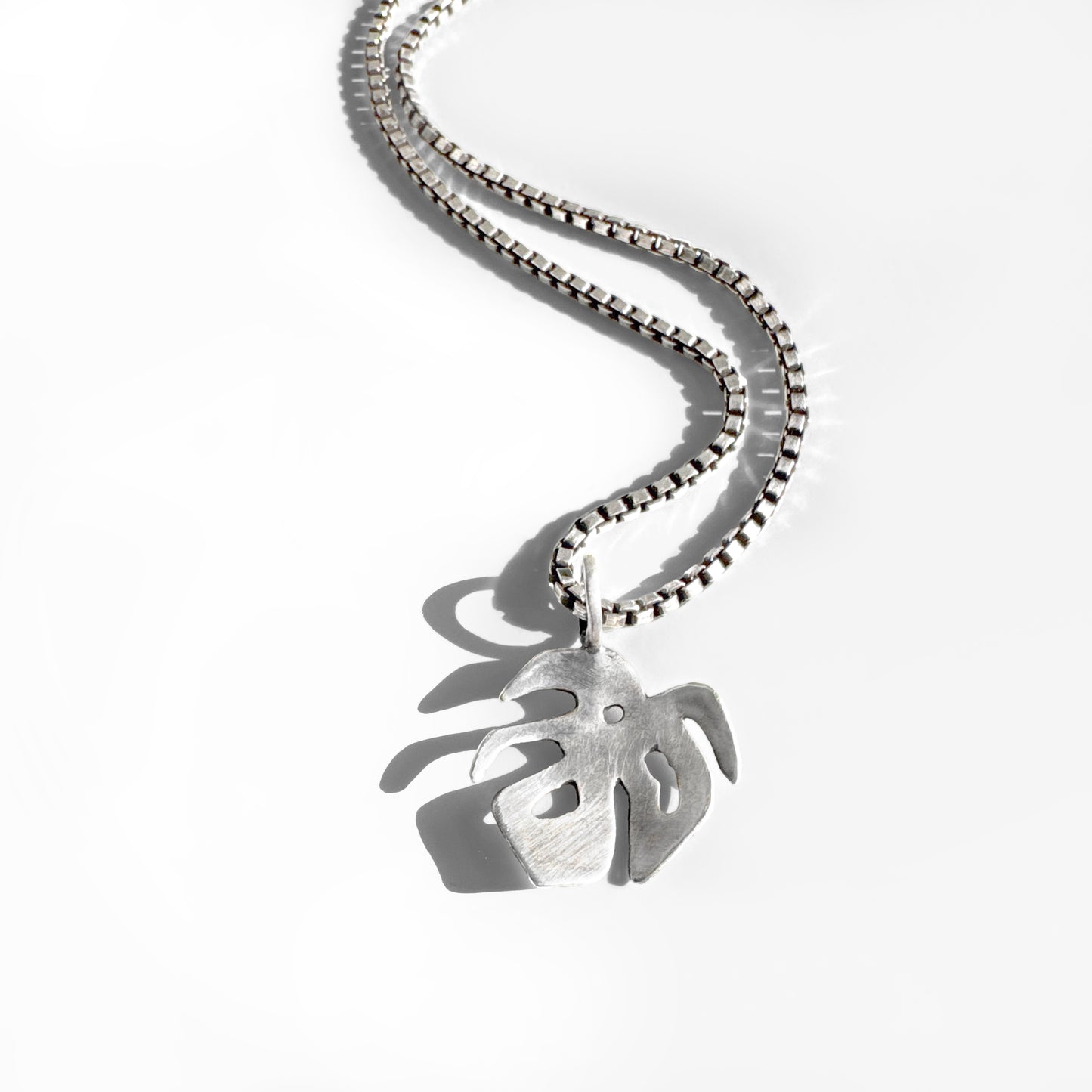 Sterling silver handcut monstera leaf pendant