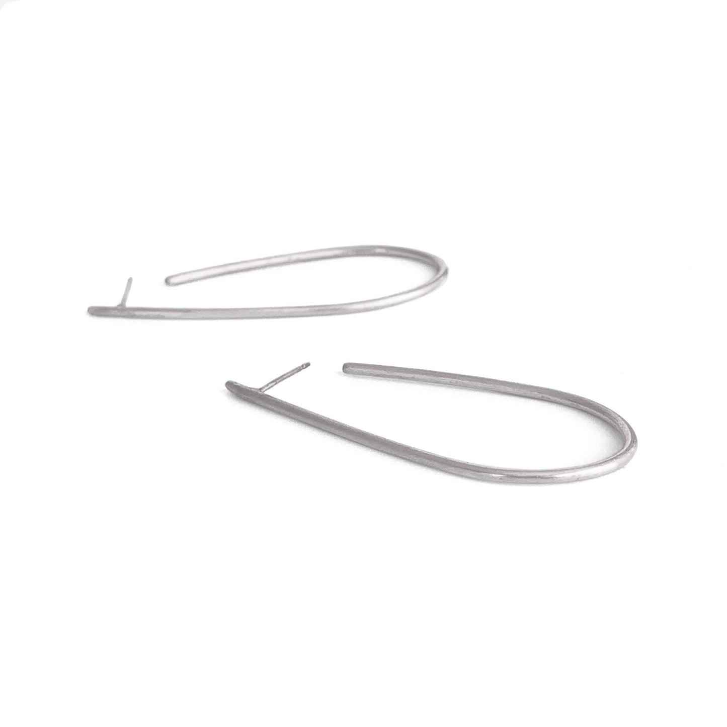 Large open hoop sterling silver earrings