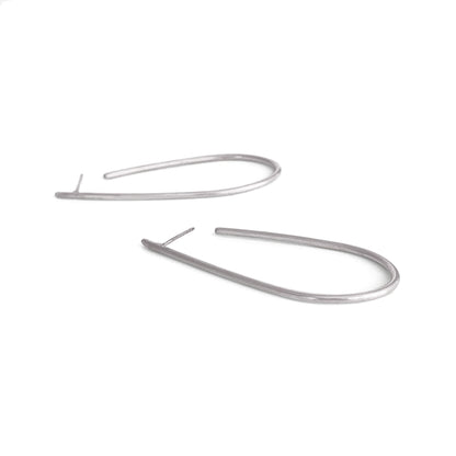 Large open hoop sterling silver earrings