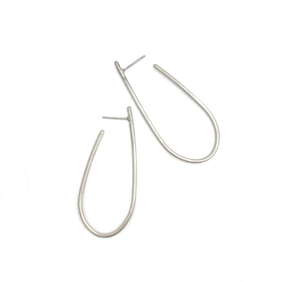 Large open hoop sterling silver earrings