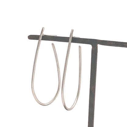 Large open hoop sterling silver earrings