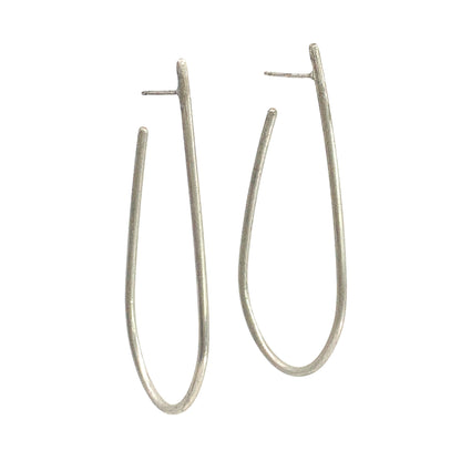 Large open hoop sterling silver earrings