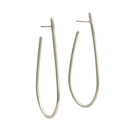 Large open hoop sterling silver earrings