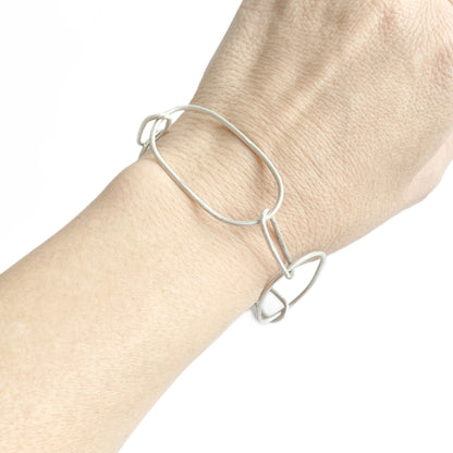 Statement sterling silver link bracelet