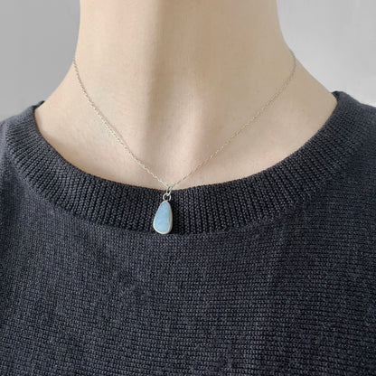 Opal sterling silver pendant necklace