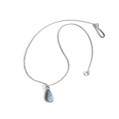 Opal sterling silver pendant necklace